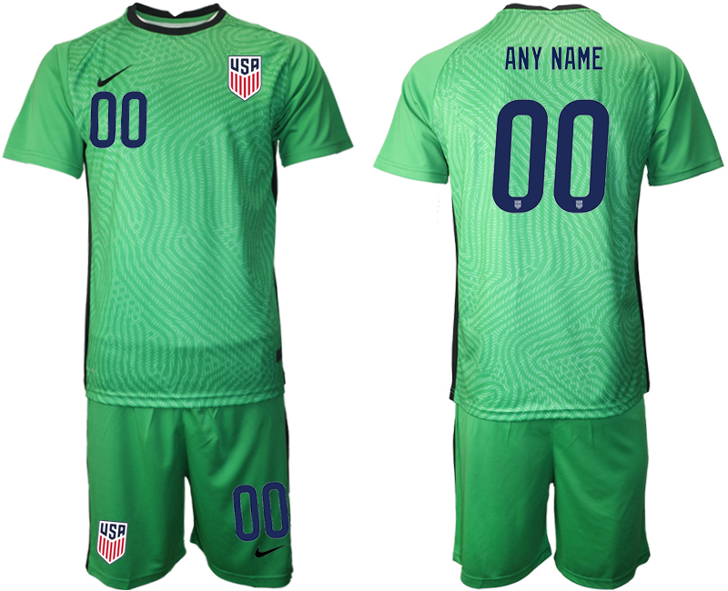 Men 2020-2021 Season National team United States goalkeeper green customized Soccer Jersey->customized soccer jersey->Custom Jersey